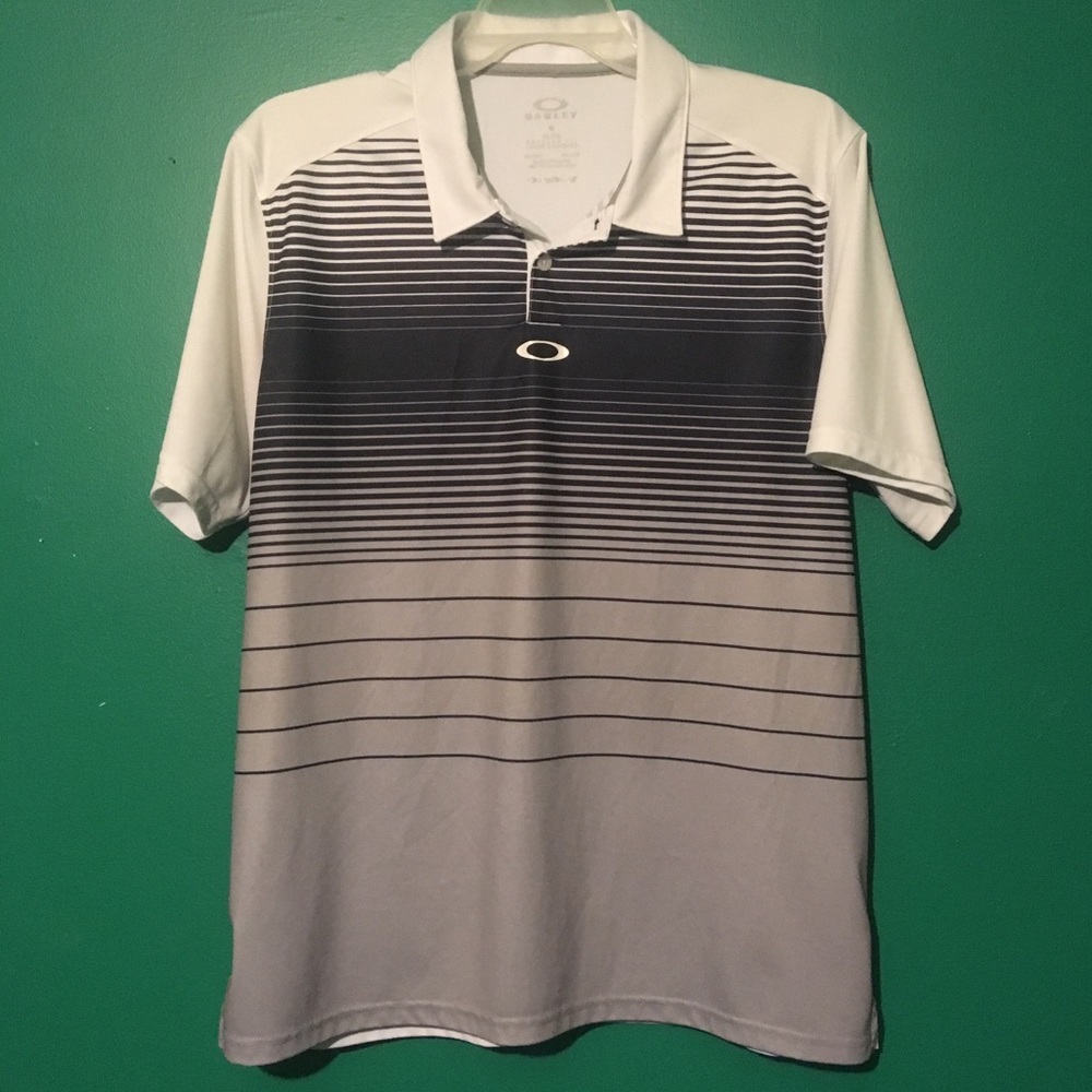 Oakley Golf Polo Mens XL Black white EUC